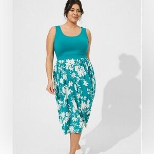 Midi Foxy Challis Twist Back Dress